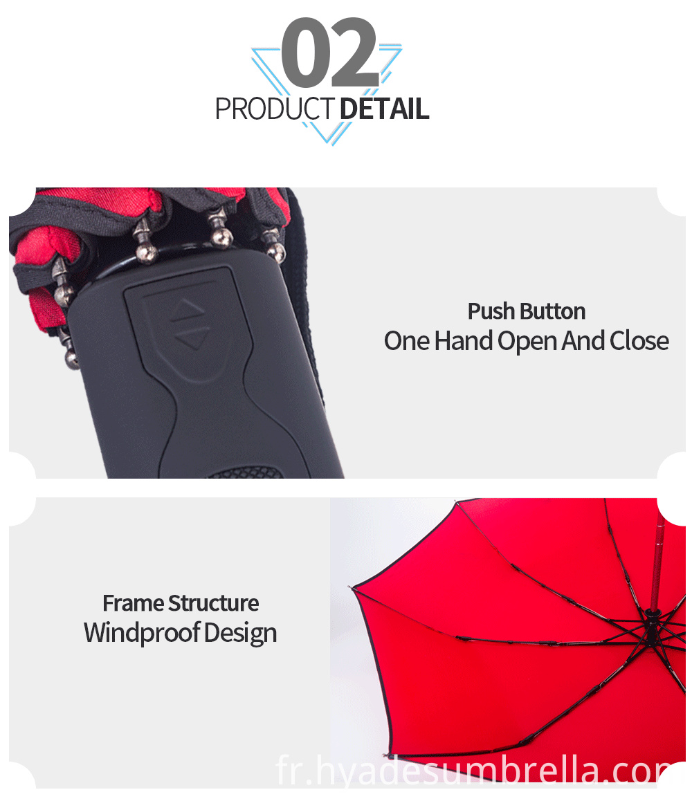 3 Poignée Caoutchouc Noir Parapluie Pliant avec Dragonne 3 Folding Umbrella Black Rubbery Handle With Strap